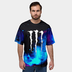 Футболка оверсайз мужская Monster energy космос, цвет: 3D-принт — фото 2