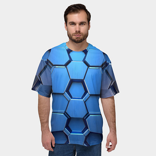 Мужская футболка оверсайз Синий бронежилет / 3D-принт – фото 3