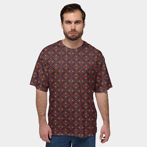 Мужская футболка оверсайз Церковный витраж / 3D-принт – фото 3