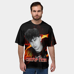 Футболка оверсайз мужская Сектор газа фон огня, цвет: 3D-принт — фото 2