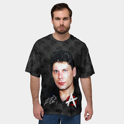 Мужская футболка оверсайз Юрий Хой из Сектор газа / 3D-принт – фото 3