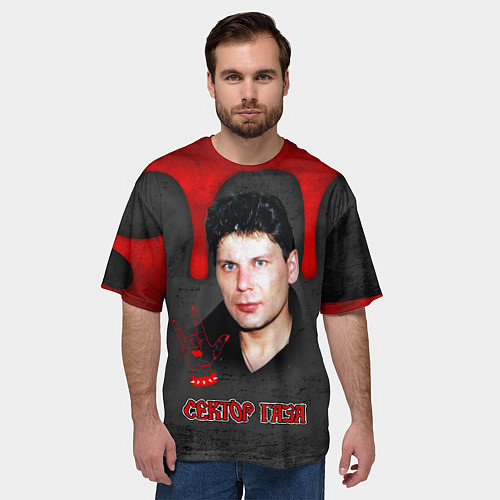 Мужская футболка оверсайз Сектор газа - рок жив / 3D-принт – фото 3