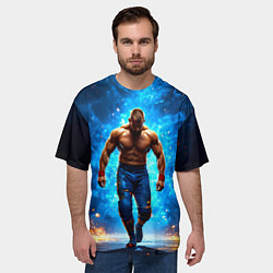 Футболка оверсайз мужская Реслер в огне, цвет: 3D-принт — фото 2