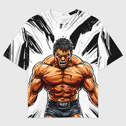 Футболка оверсайз мужская Мощный реслер, цвет: 3D-принт