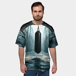 Футболка оверсайз мужская Боксерская груша на черном, цвет: 3D-принт — фото 2