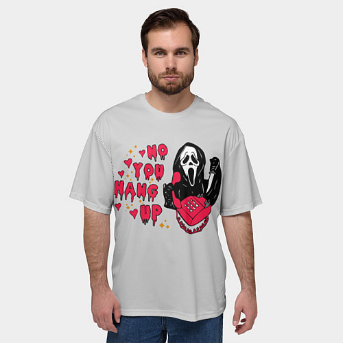 Мужская футболка оверсайз Крик призрачный разговор / 3D-принт – фото 3