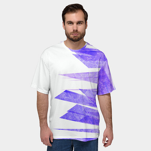 Мужская футболка оверсайз Color white purple / 3D-принт – фото 3