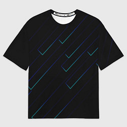 Футболка оверсайз мужская Color blue black, цвет: 3D-принт