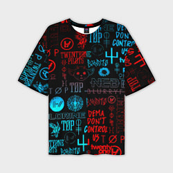 Мужская футболка оверсайз Twenty one pilots rock pattern