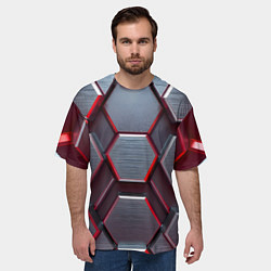 Футболка оверсайз мужская Бордовый бронежилет, цвет: 3D-принт — фото 2