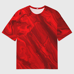 Футболка оверсайз мужская Красный камень абстракция, цвет: 3D-принт