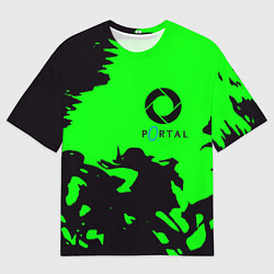 Мужская футболка оверсайз Portal черный дым