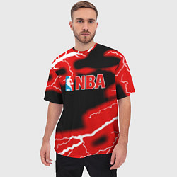 Футболка оверсайз мужская NBA шторм, цвет: 3D-принт — фото 2