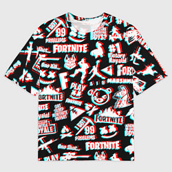 Мужская футболка оверсайз Fortnite glitch game