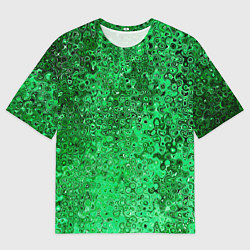 Футболка оверсайз мужская Зелёный малахит абстрактная текстура, цвет: 3D-принт