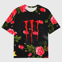 Футболка оверсайз мужская Monster energy rose steel, цвет: 3D-принт