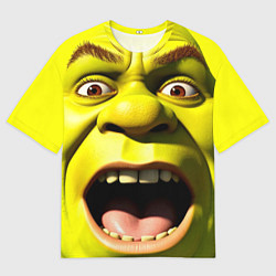 Футболка оверсайз мужская Шрек лицо кричащее, цвет: 3D-принт