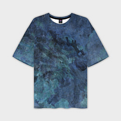 Мужская футболка оверсайз Абстракция - dark blue sea stone