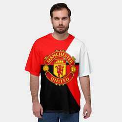Футболка оверсайз мужская Манчестер юнайтед геометрия линии, цвет: 3D-принт — фото 2