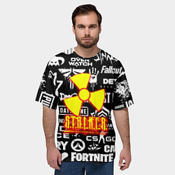 Футболка оверсайз мужская Сталкер все логотипы игр, цвет: 3D-принт — фото 2