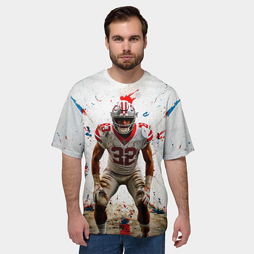 Мужская футболка оверсайз Квотербек на белом / 3D-принт – фото 3