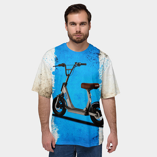 Мужская футболка оверсайз Самокат с сиденьем / 3D-принт – фото 3