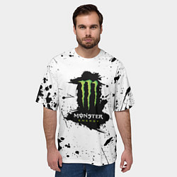 Футболка оверсайз мужская Monster energy брызги красок, цвет: 3D-принт — фото 2