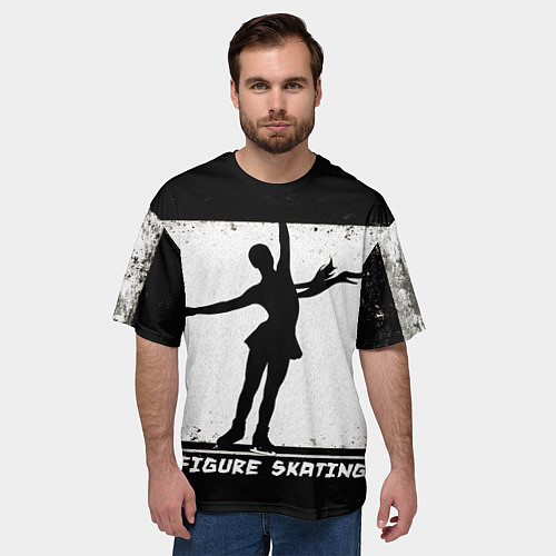 Мужская футболка оверсайз Figure skating / 3D-принт – фото 3