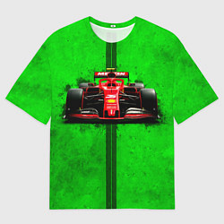 Футболка оверсайз мужская Формула 1 на зеленом, цвет: 3D-принт