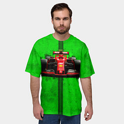 Футболка оверсайз мужская Формула 1 на зеленом, цвет: 3D-принт — фото 2