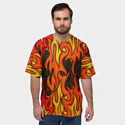 Футболка оверсайз мужская Языки пламени арт, цвет: 3D-принт — фото 2