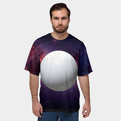 Футболка оверсайз мужская Мяч для пинг понга в космосе, цвет: 3D-принт — фото 2