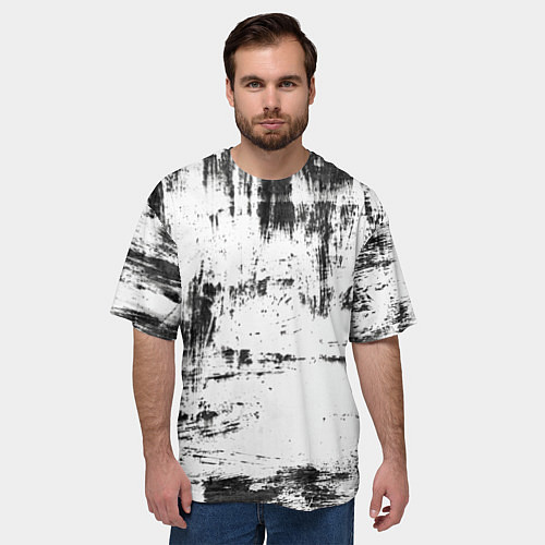 Мужская футболка оверсайз Color black and white / 3D-принт – фото 3