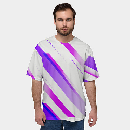 Мужская футболка оверсайз Color white pink / 3D-принт – фото 3