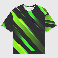 Мужская футболка оверсайз Color black green