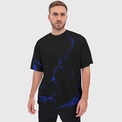 Мужская футболка оверсайз Color black blue / 3D-принт – фото 3