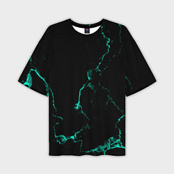 Футболка оверсайз мужская Color black turquoise, цвет: 3D-принт