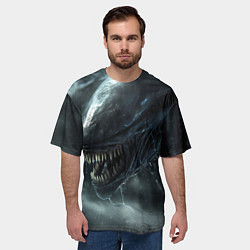 Футболка оверсайз мужская Чужой с открытой пастью, цвет: 3D-принт — фото 2