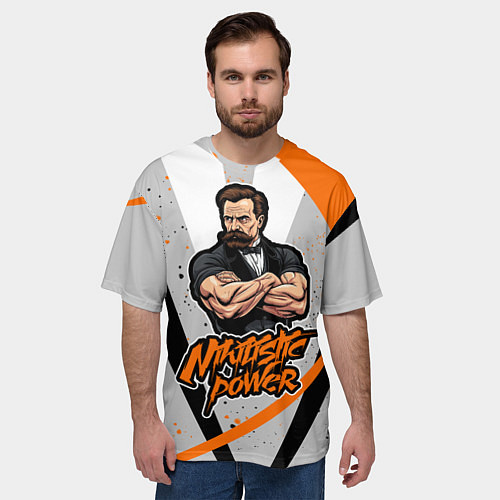 Мужская футболка оверсайз Сила нигилизма Фридрих Ницше / 3D-принт – фото 3