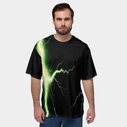 Футболка оверсайз мужская Lightning yellow текстура, цвет: 3D-принт — фото 2