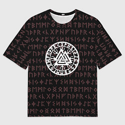 Мужская футболка оверсайз Древние символы руны и обереги Вегвизир