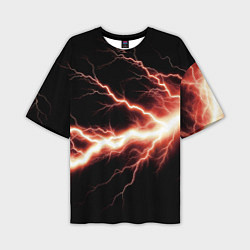 Футболка оверсайз мужская Lightning red, цвет: 3D-принт