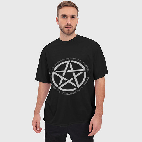 Мужская футболка оверсайз Winchesters from demons / 3D-принт – фото 3