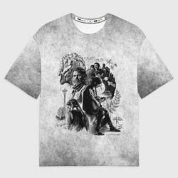 Футболка оверсайз мужская The last of us grey grunge, цвет: 3D-принт