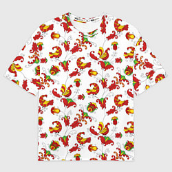 Футболка оверсайз мужская Русский народный орнамент в стиле росписей Северно, цвет: 3D-принт