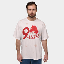 Футболка оверсайз мужская 9 мая гвоздики, цвет: 3D-принт — фото 2