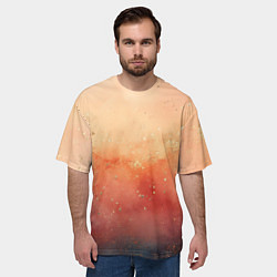 Футболка оверсайз мужская Градиент в персиковых тоннах, цвет: 3D-принт — фото 2
