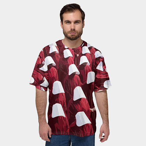 Мужская футболка оверсайз Рассказ служанки паттерн / 3D-принт – фото 3