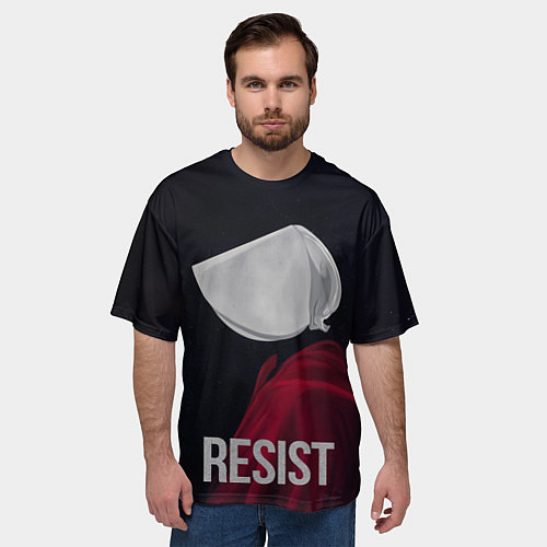 Мужская футболка оверсайз Сопротивляться - Рассказ служанки / 3D-принт – фото 3