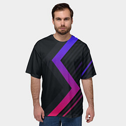 Футболка оверсайз мужская Color black line, цвет: 3D-принт — фото 2